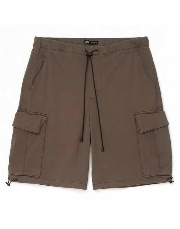 Zara Mens Cargo Shorts Medium W31 Grey Cotton
