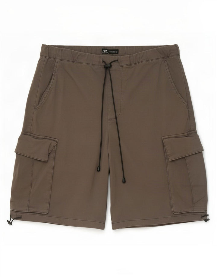 Zara Mens Cargo Shorts Medium W31 Grey Cotton