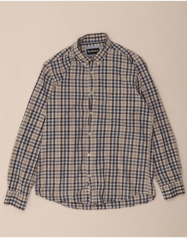 Barbour Mens Shirt Medium Blue Gingham