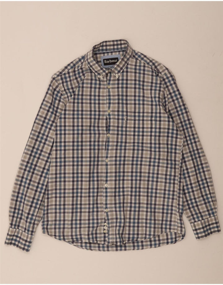 Barbour Mens Shirt Medium Blue Gingham