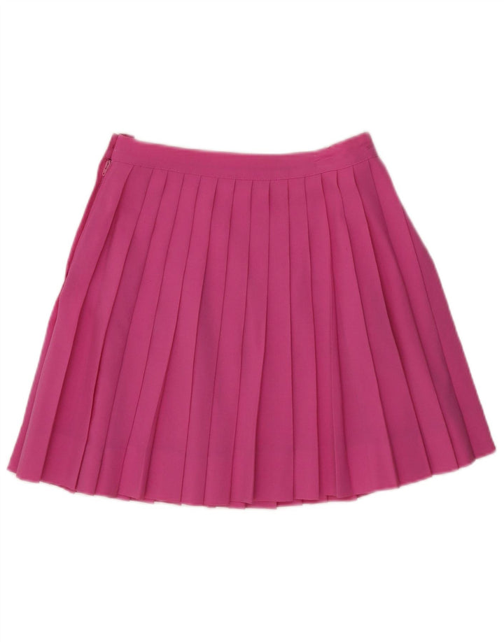 Stefanel Womens Mini Knife Pleated Skirt IT 42 Medium W25 Pink Wool