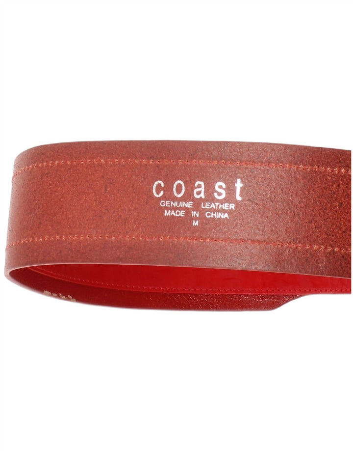 Coast Womens Leather Waist Belt Medium L34 Red Leather