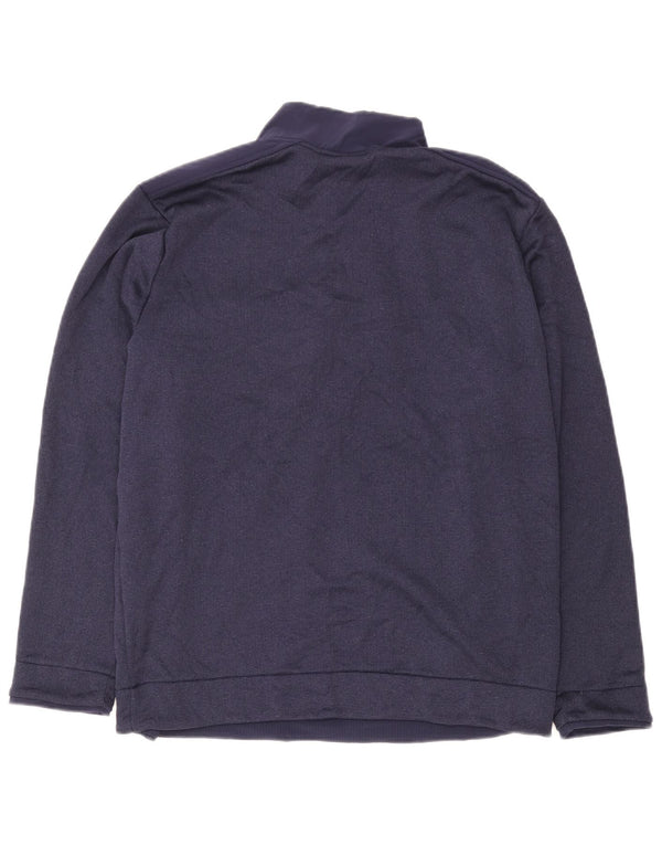 Under Armour Mens Zip Neck Sweatshirt Jumper XL Navy Blue Polyester