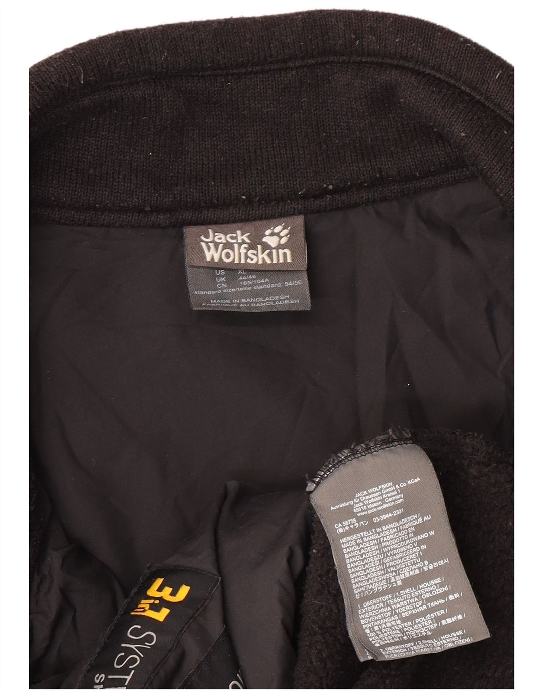 JACK WOLFSKIN Mens Fleece Jacket UK 44/46 XL Black Polyester