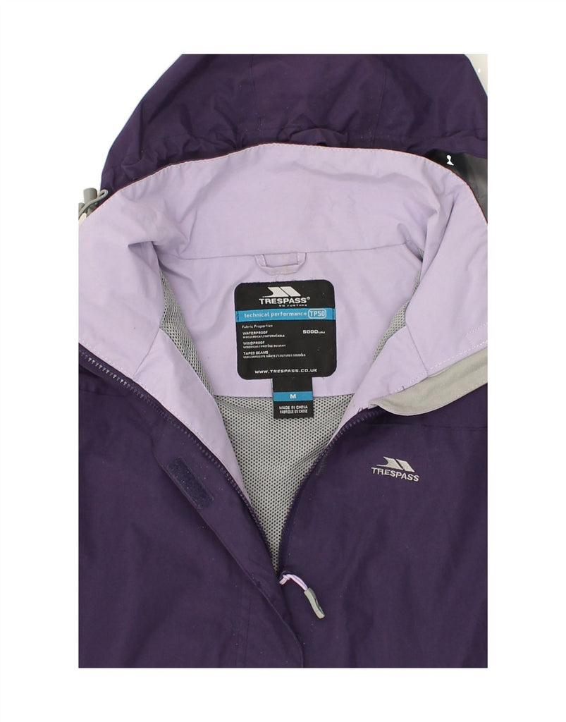 TRESPASS Womens Hooded Windbreaker Jacket UK 14 Medium Purple Polyester | Vintage Trespass | Thrift | Second-Hand Trespass | Used Clothing | Messina Hembry 