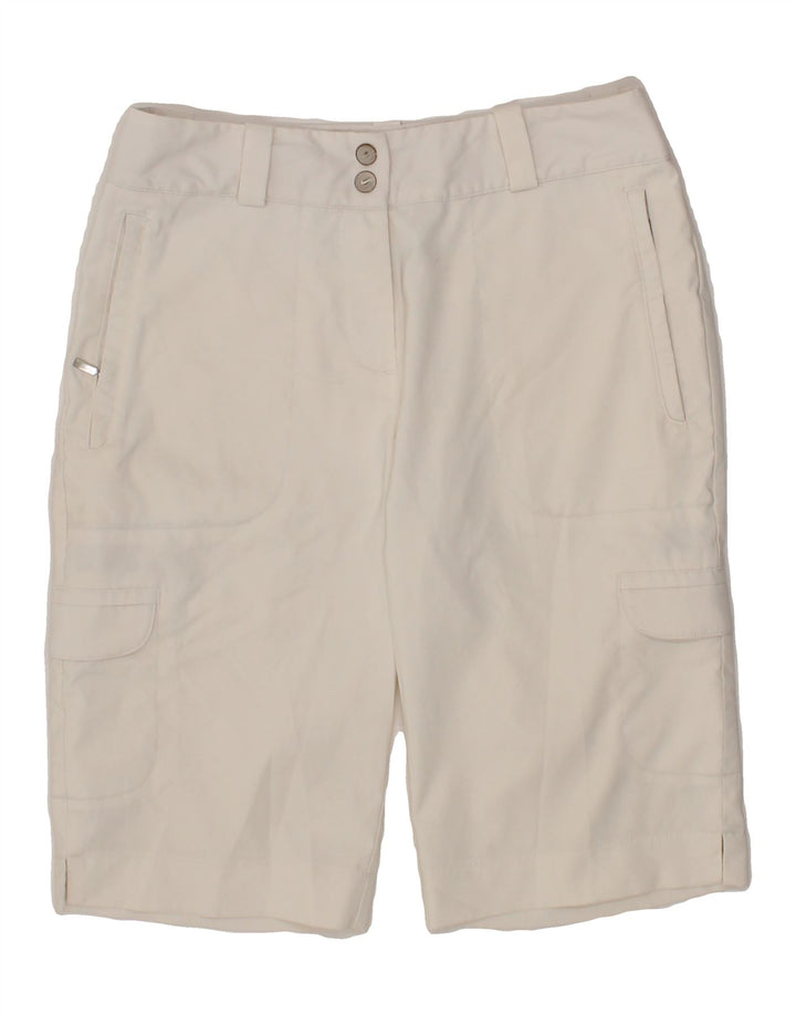 NIKE Womens Cargo Shorts UK 10 Small W27  White Polyester Vintage Nike and Second-Hand Nike from Messina Hembry 