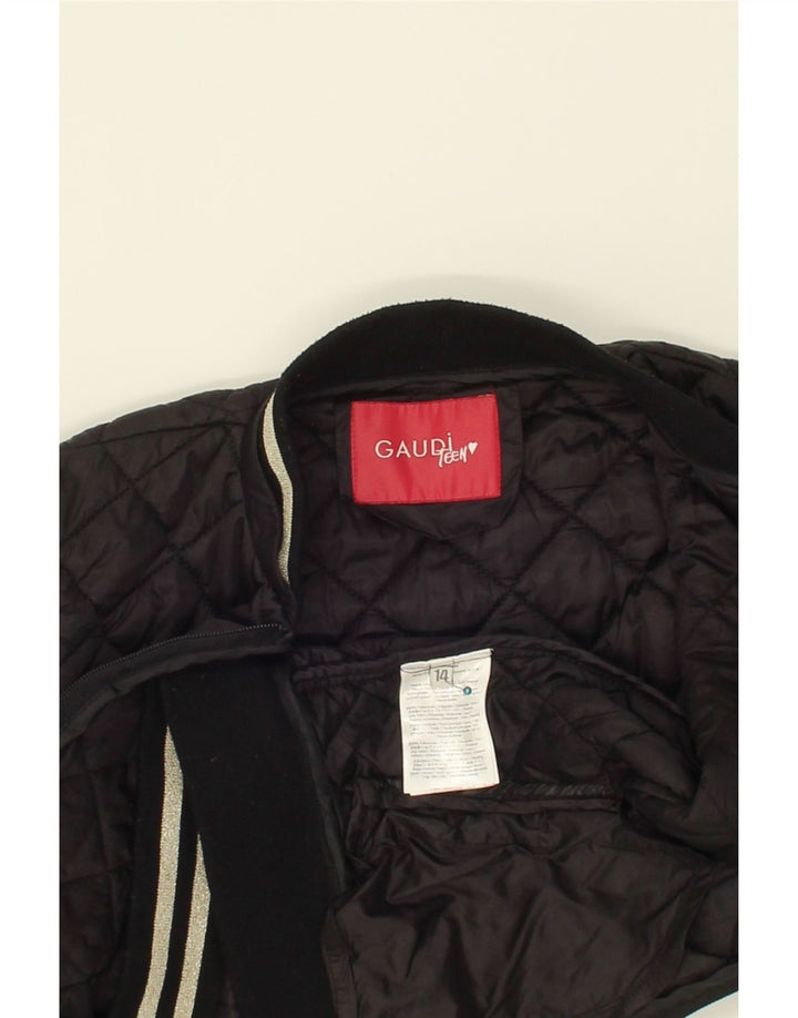 GAUDI Girls Quilted Jacket 13-14 Years Black Polyamide Vintage Gaudi and Second-Hand Gaudi from Messina Hembry 