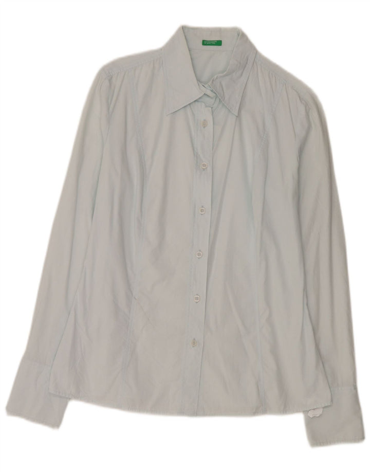 Benetton Womens Shirt UK 14 Medium Blue