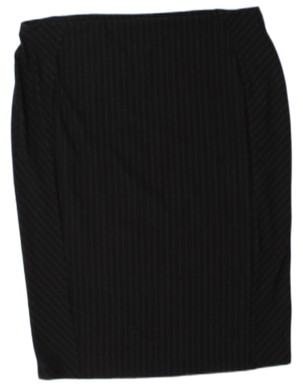 Marks & Spencer Womens Pencil Skirt UK 18 XL W38  Black Striped Viscose