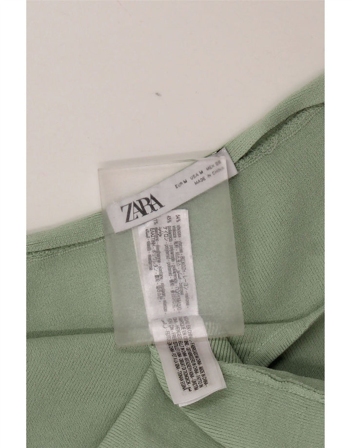 Zara Womens Strapless Dress UK 12 Medium Green Viscose