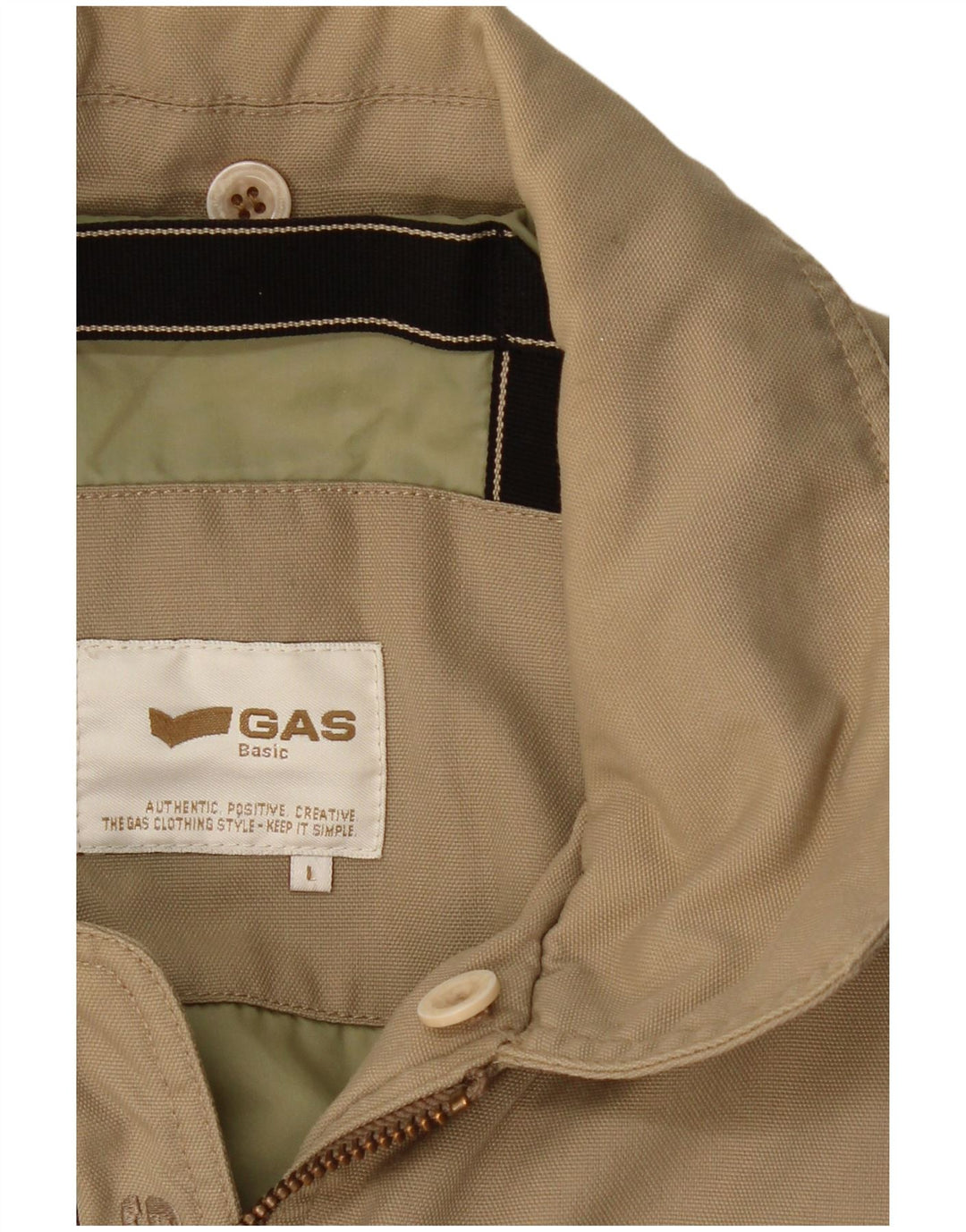 GAS Mens Bomber Jacket UK 40 Large Beige