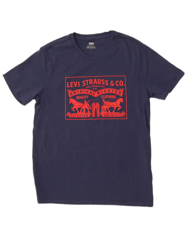 Levi's Mens Graphic T-Shirt Top Medium Navy Blue Cotton