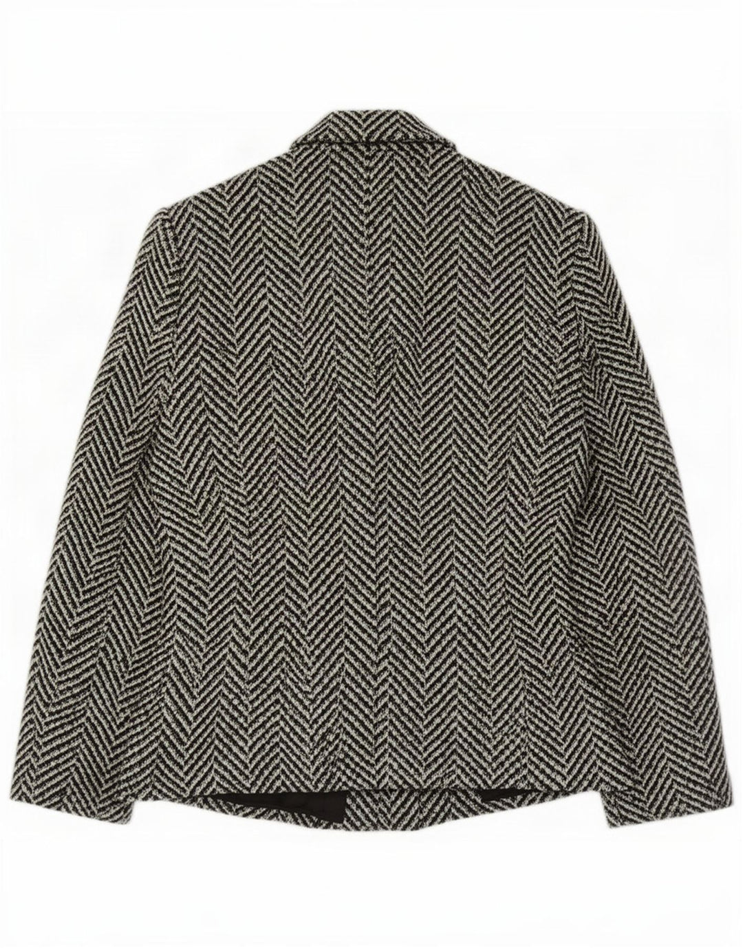 Vintage Womens 3 Button Blazer Jacket IT 42 Medium Black Herringbone