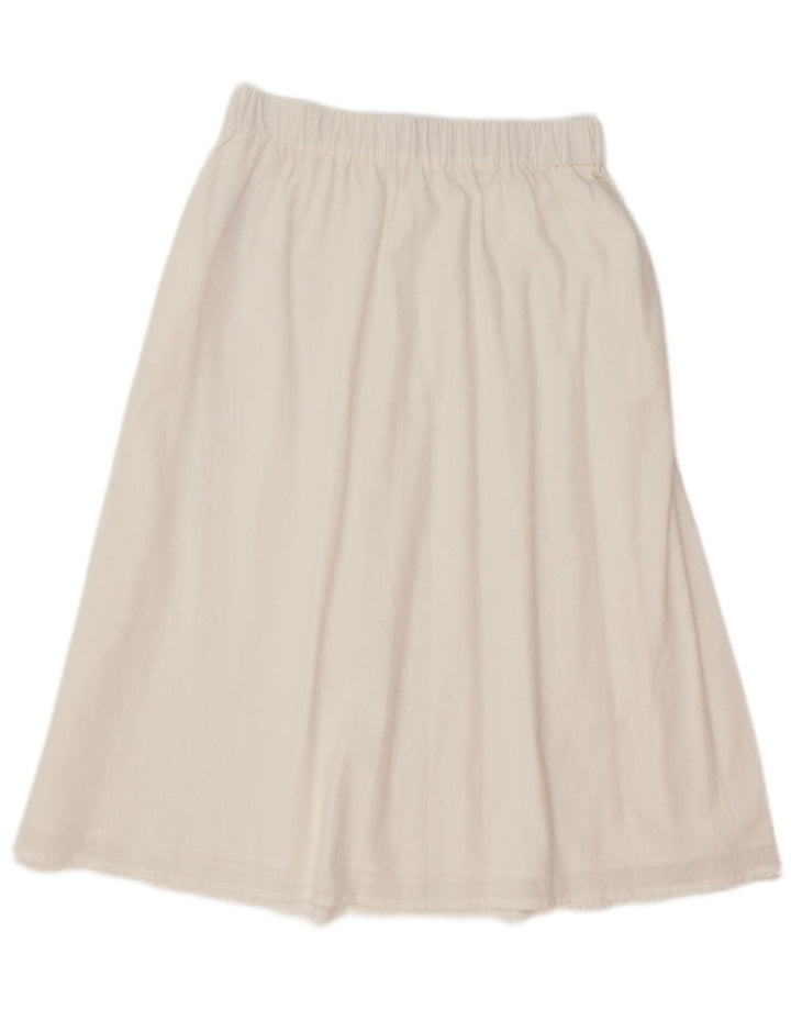 Benetton Womens A-Line Skirt Medium W30  White Cotton