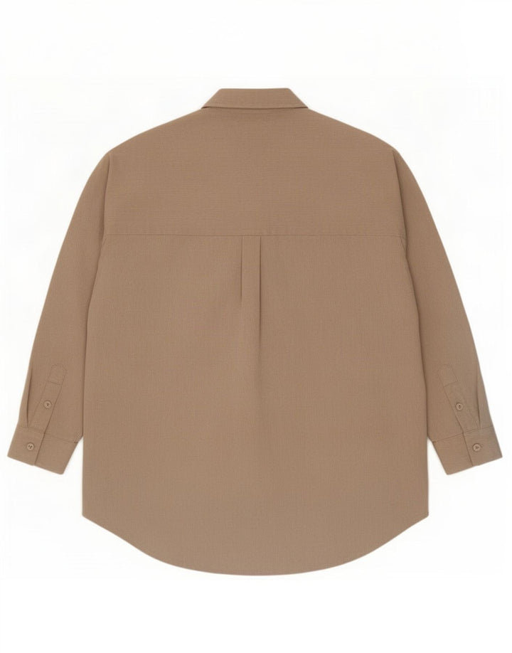 Zara Womens Oversized Shirt UK 10 Small Beige Polyester