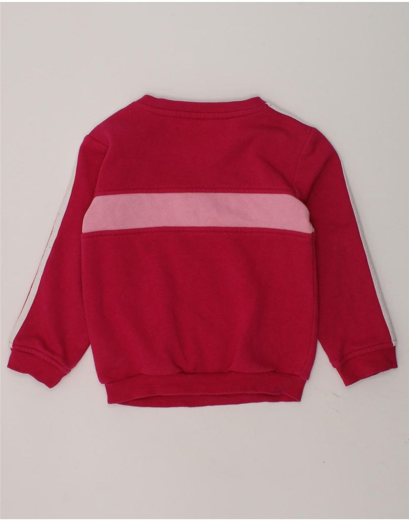 ADIDAS Baby Girls Graphic Sweatshirt Jumper 12-18 Months Pink Colourblock | Vintage Adidas | Thrift | Second-Hand Adidas | Used Clothing | Messina Hembry 