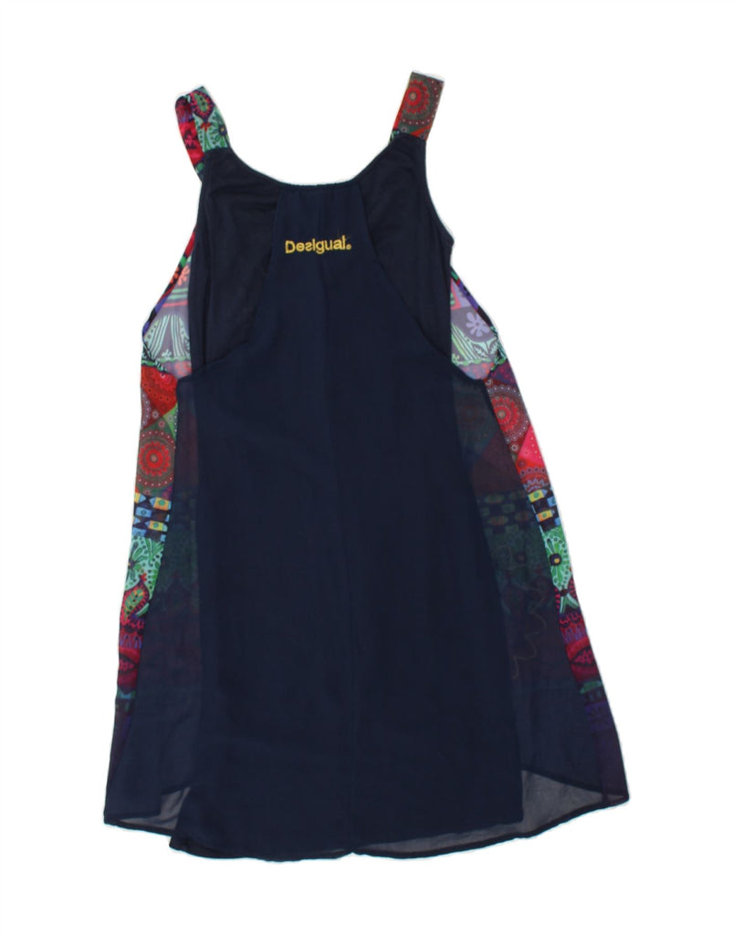 DESIGUAL Womens Sundress UK 8 Small Navy Blue Floral | Vintage Desigual | Thrift | Second-Hand Desigual | Used Clothing | Messina Hembry 