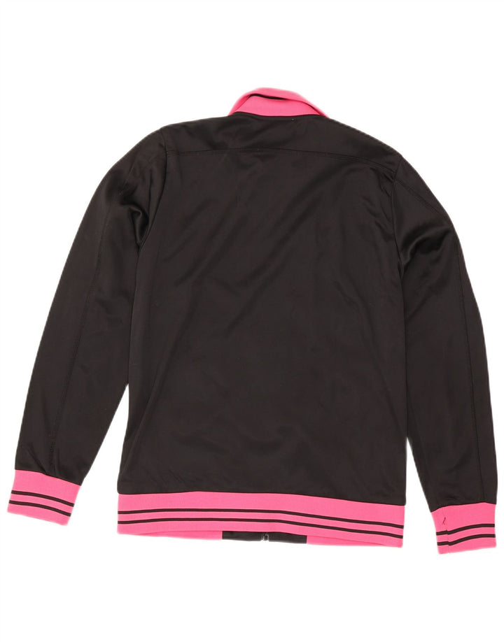 LOTTO Womens Tracksuit Top Jacket UK 14 Large Black Colourblock Polyester