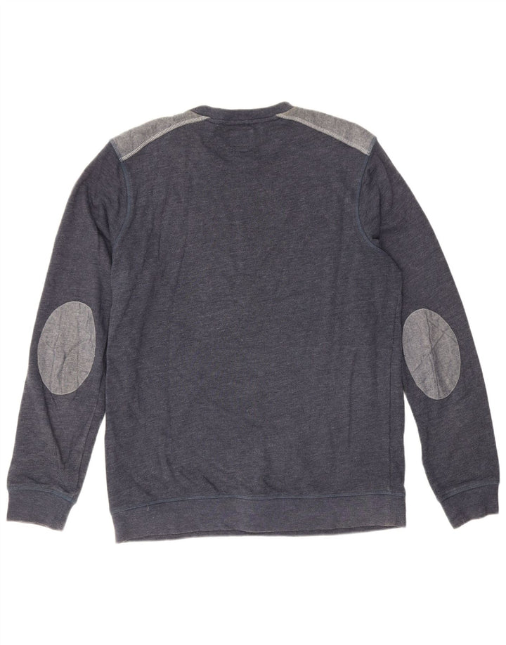 Quiksilver Mens Sweatshirt Jumper Large Navy Blue Colourblock Cotton