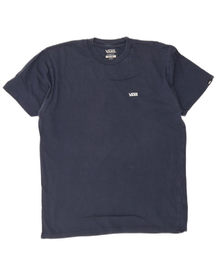 Vans Mens Classic Fit T-Shirt Top Medium Navy Blue Cotton
