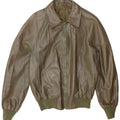 Vintage Mens Bomber Leather Jacket UK 38 Medium Khaki