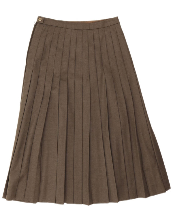 Vintage Womens High Waist Knife Pleated Skirt W26 Small Grey