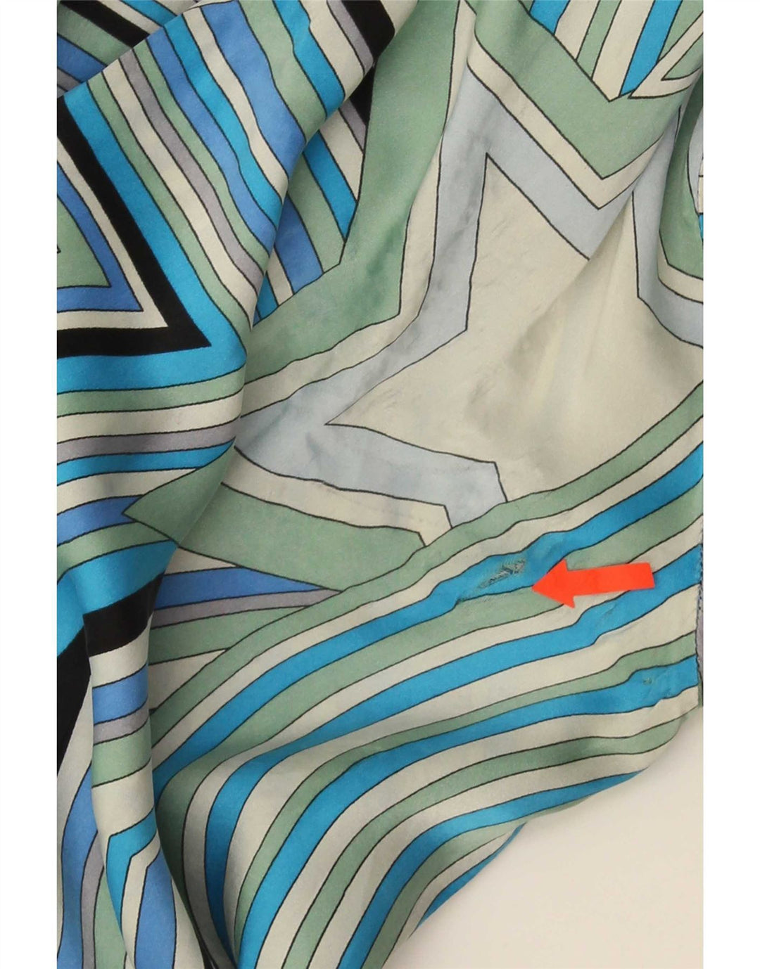 Vintage Womens Shirt UK 20 2XL Blue Geometric