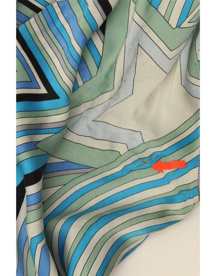 Vintage Womens Shirt UK 20 2XL Blue Geometric