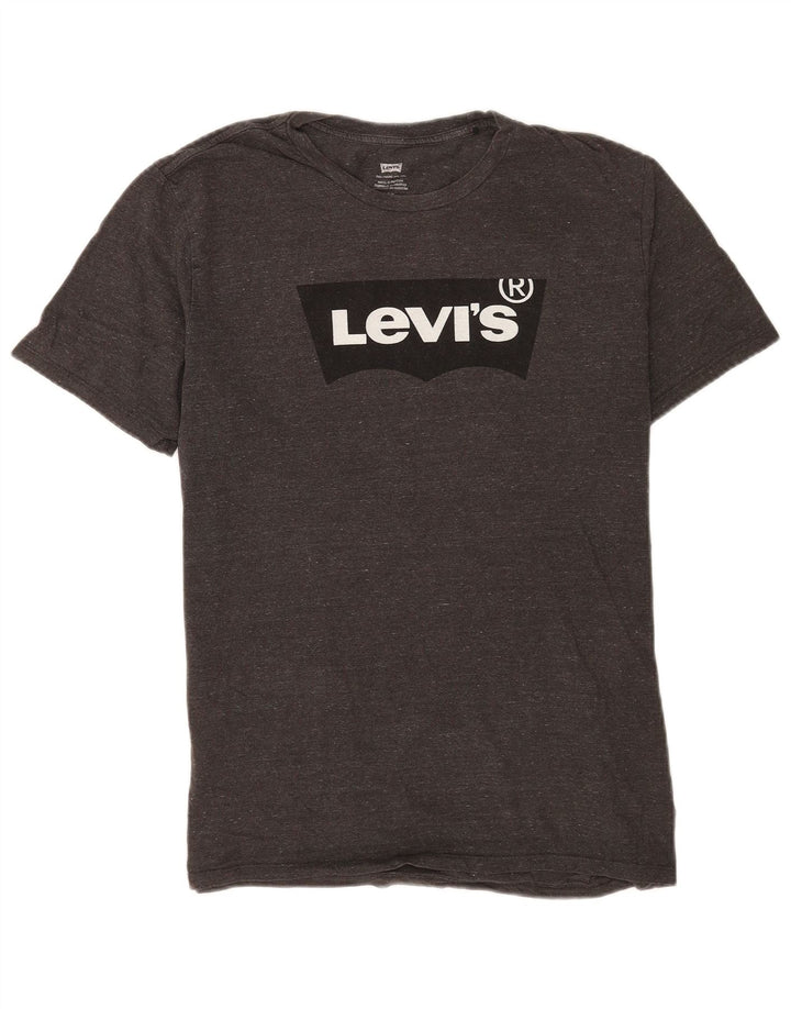 Levi's Mens Graphic T-Shirt Top Large Grey Flecked Cotton