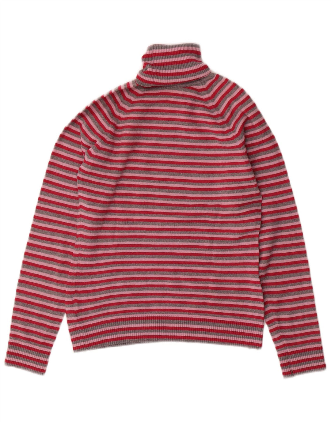 LACOSTE Womens Roll Neck Jumper Sweater Size 36 Small Multicoloured