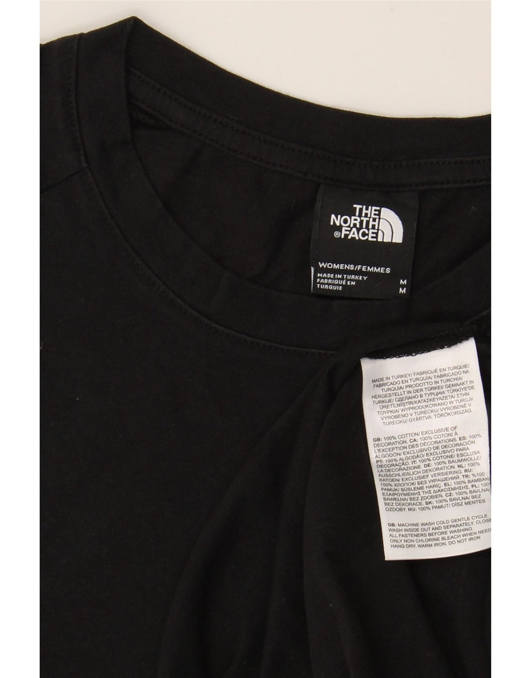 THE NORTH FACE Womens Graphic T-Shirt Top UK 14 Medium Black Cotton