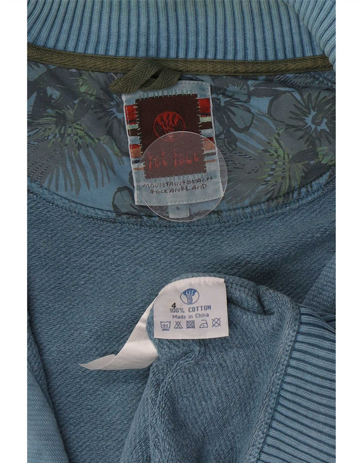 Fat Face Mens Tracksuit Top Jacket Large Blue Cotton