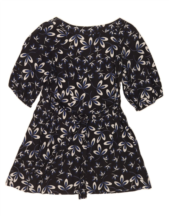 H&M Womens A-Line Dress UK 12 Medium Navy Blue Floral Vintage H&M and Second-Hand H&M from Messina Hembry 