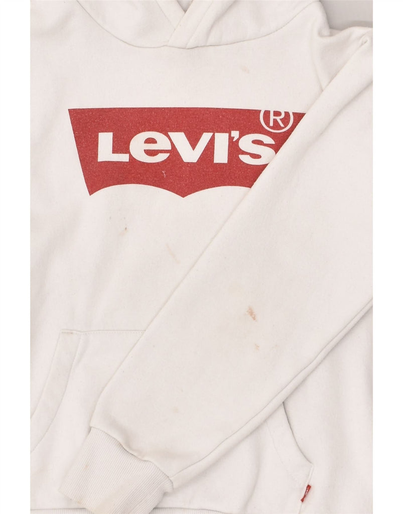 LEVI'S Boys Graphic Hoodie Jumper 11-12 Years Off White Cotton | Vintage Levi's | Thrift | Second-Hand Levi's | Used Clothing | Messina Hembry 