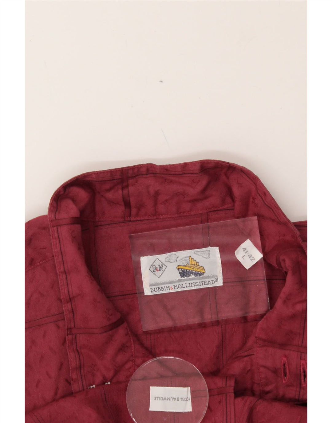 VINTAGE Mens Shirt Size 41/42 Large Red Check Cotton Vintage Vintage and Second-Hand Vintage from Messina Hembry 