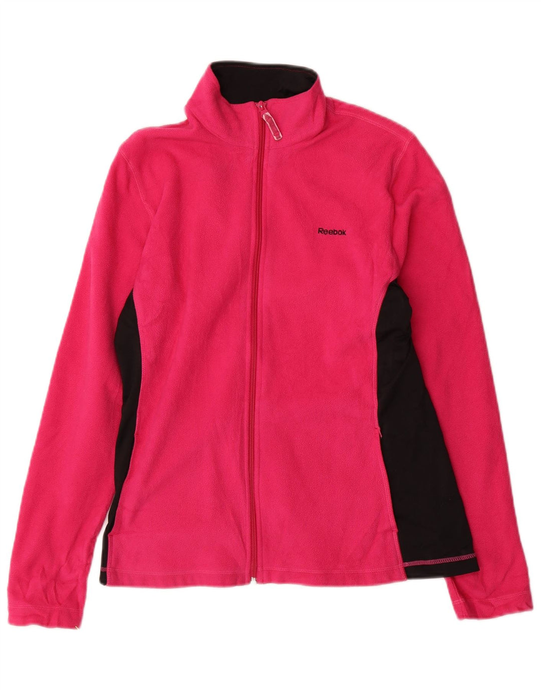 Reebok Womens Fleece Jacket UK 10 Small Pink Colourblock Polyester