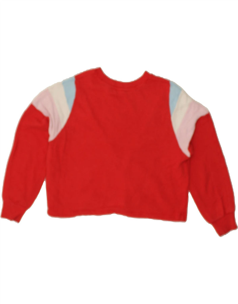 LEVI'S Womens Oversized Crop Sweatshirt Jumper UK 6 XS Red Colourblock | Vintage Levi's | Thrift | Second-Hand Levi's | Used Clothing | Messina Hembry 