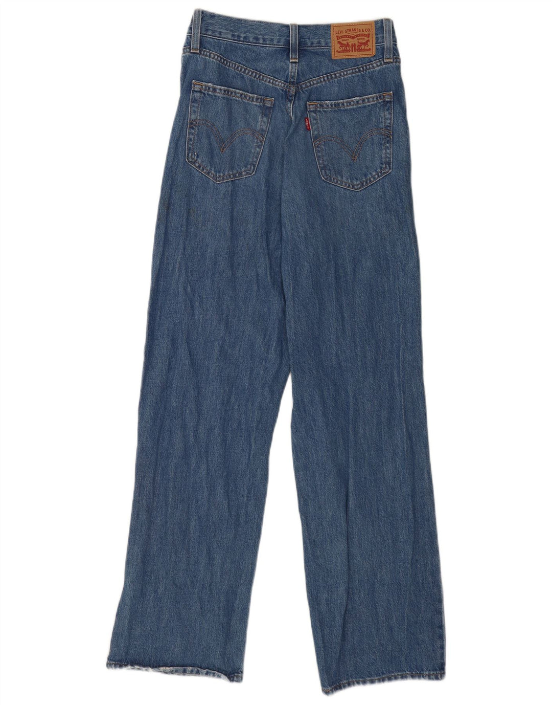 Levi's Womens Distressed High Rise Straight Jeans W26 L31 Blue Cotton