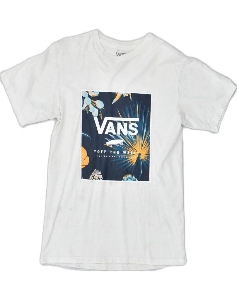 VANS Mens Classic Fit Graphic T-Shirt Top Small White Cotton | Vintage | Thrift | Second-Hand | Used Clothing | Messina Hembry 