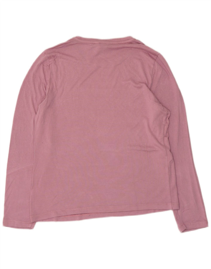 Marks & Spencer Womens Top Long Sleeve UK 16 Large Pink Viscose