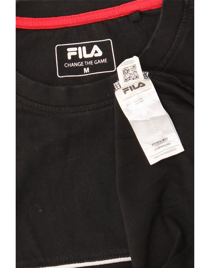 FILA Mens Top Long Sleeve Medium Black Cotton