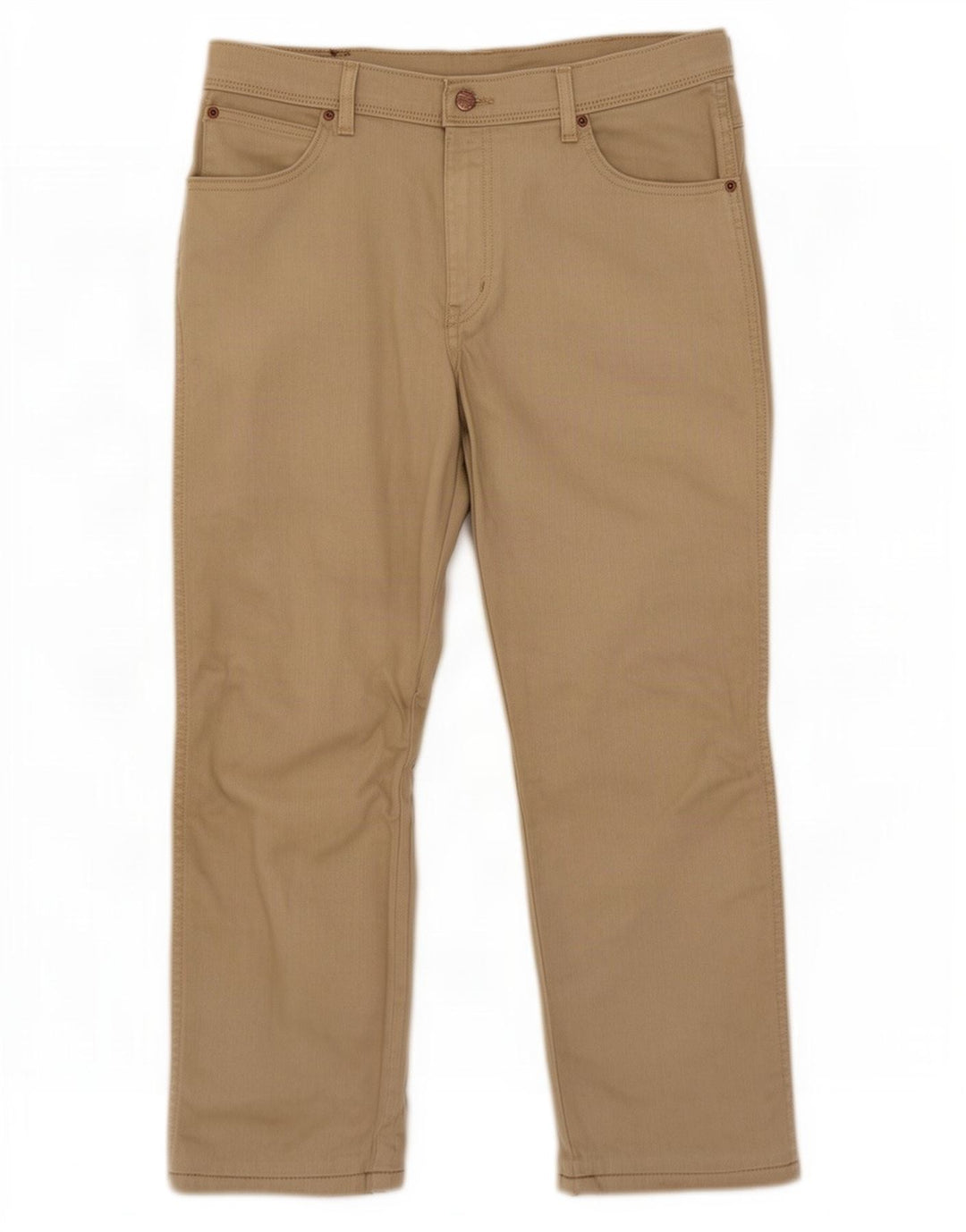 Wrangler Mens Cropped Jeans W36 L25 Beige Cotton