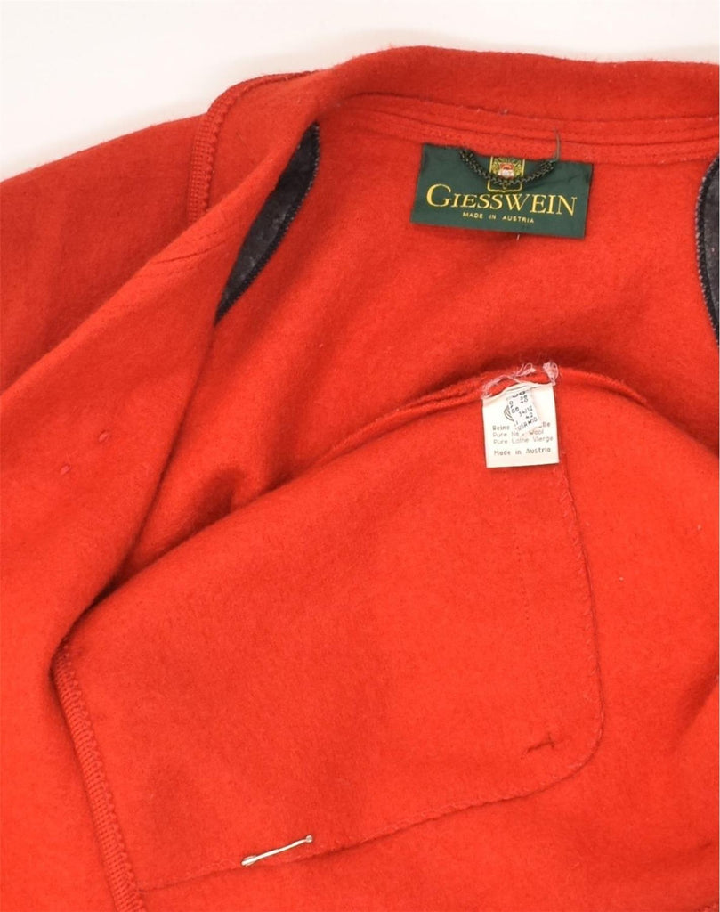 GIESSWEIN Womens 2 Button Blazer Jacket UK 12 Medium Red New Wool | Vintage Giesswein | Thrift | Second-Hand Giesswein | Used Clothing | Messina Hembry 