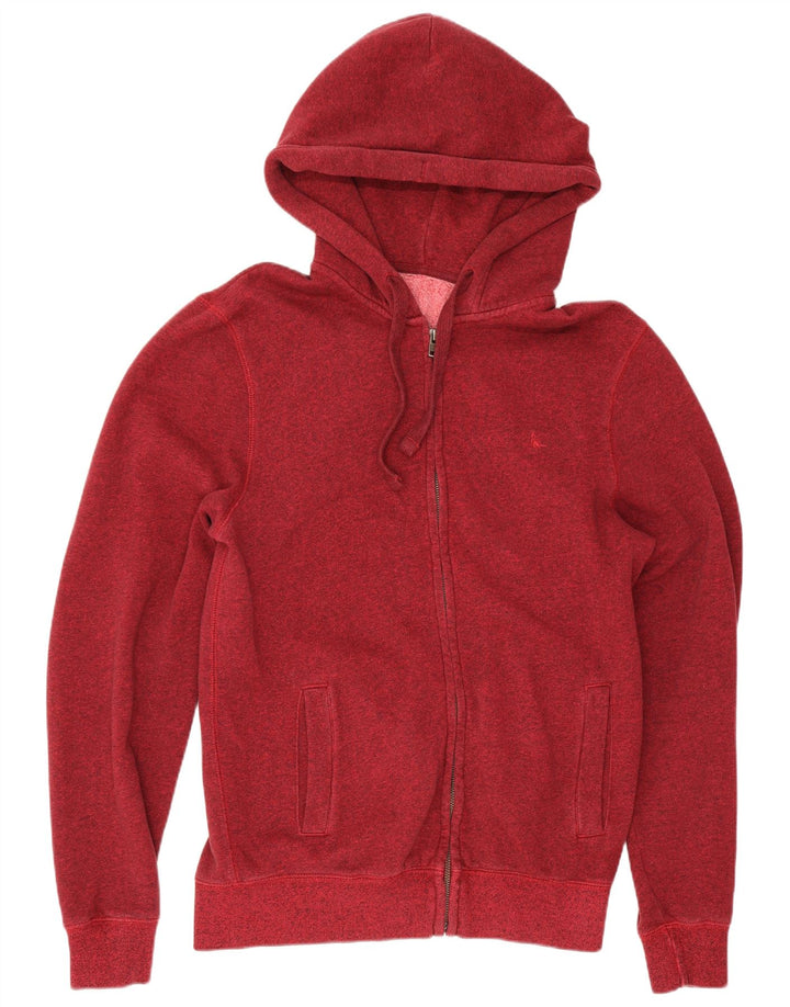 Jack Wills Mens Zip Hoodie Sweater Medium Red Cotton