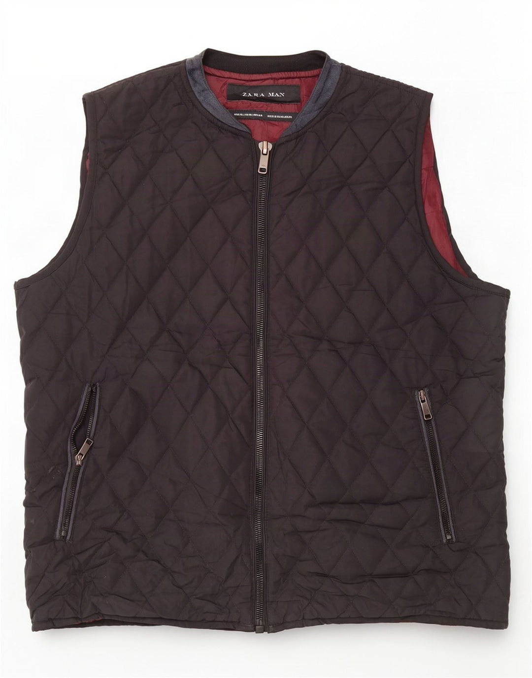 Zara Mens Quilted Gilet UK 42 XL Black