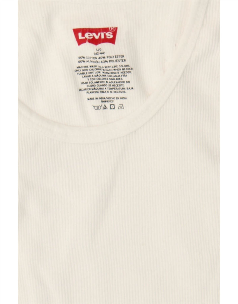 LEVI'S Womens Vest Top EU 42/44 Large White Cotton Vintage Levi's and Second-Hand Levi's from Messina Hembry 