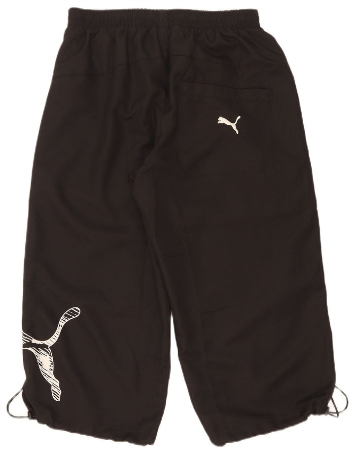 Puma Mens Graphic Capri Tracksuit Trousers Small  Black