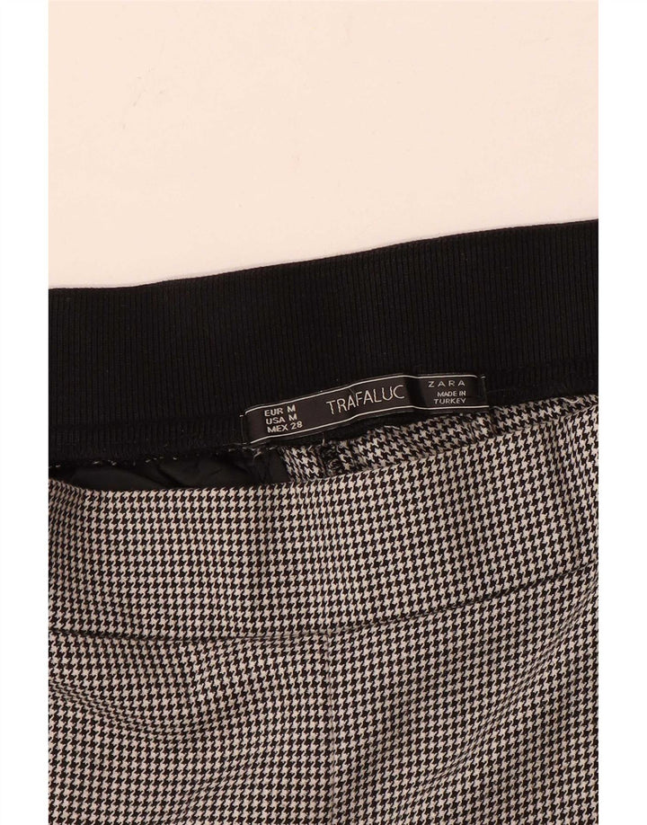 Zara Womens Trafaluc Tapered Trousers Medium W30 L30 Black Houndstooth