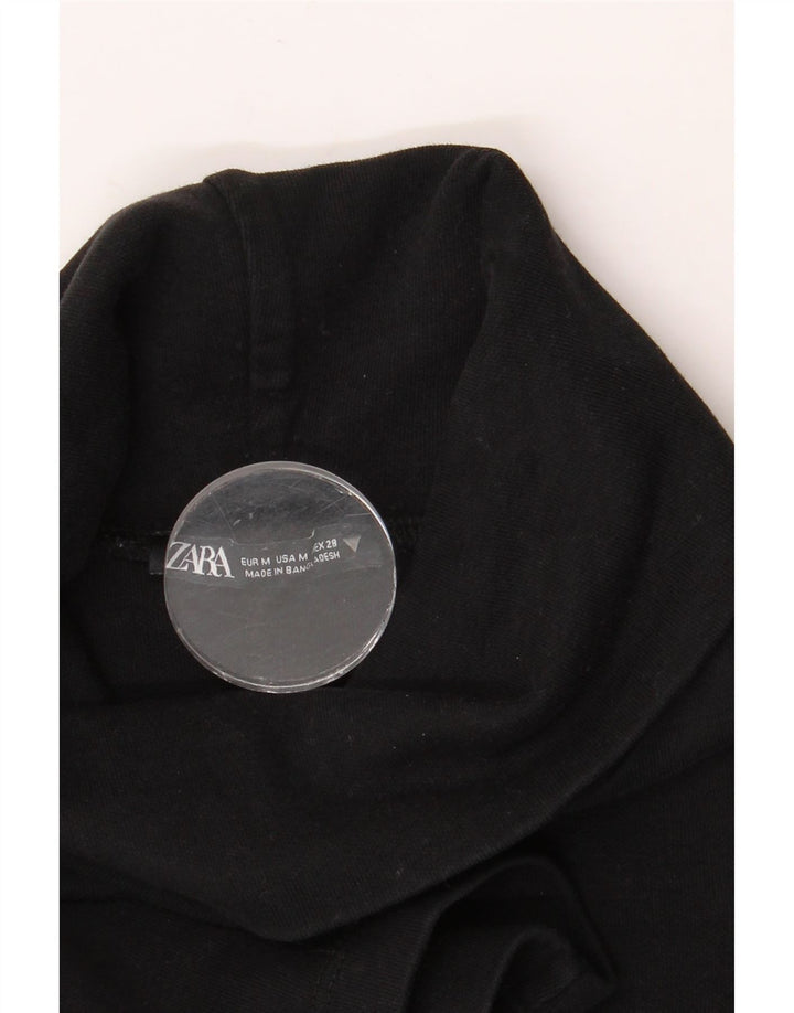 Zara Womens Basic Dress UK 14 Medium Black Cotton