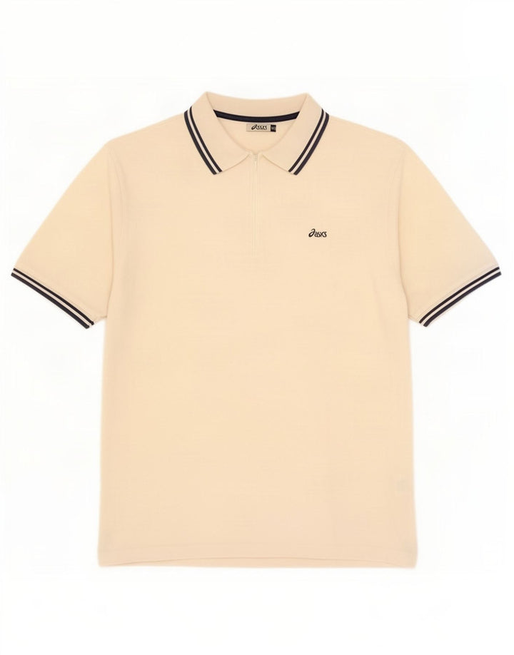 Asics Mens Polo Shirt 2XL Beige Cotton